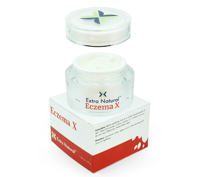 Eczema X cream box open extra natural